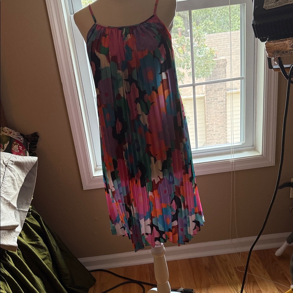 Abstract Multicolor Pleated Dress Lili Sidinio